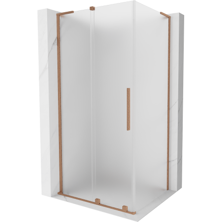 Cabină de duș glisantă Mexen Velar L 100 x 85 cm, înghețată, cupru periat - 871-100-085-33-65