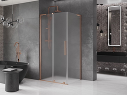 Cabină de duș glisantă Mexen Velar L 100 x 90 cm, mat, cupru periat - 871-100-090-33-65