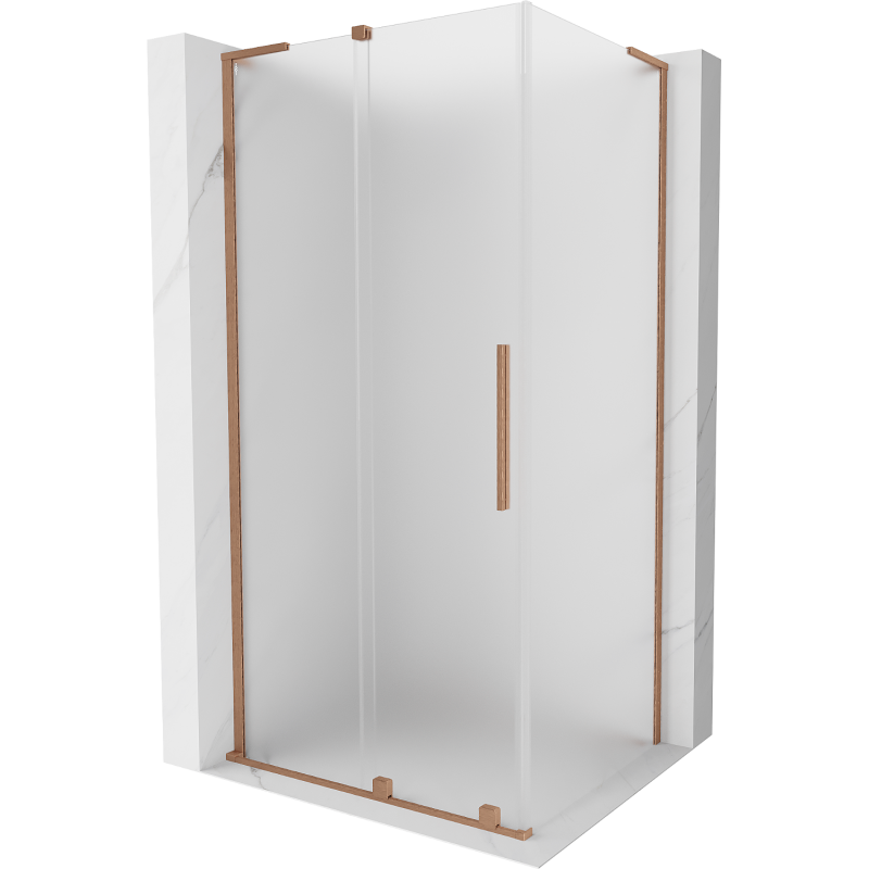 Mexen Velar L cabină de duș glisantă 100 x 110 cm, efect mat, cupru periat - 871-100-110-33-65