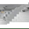Mexen Rio cabină de duș semicirculară 80 x 80 cm, dungi, crom + cadă Flat, alb - 863-080-080-01-20-4110