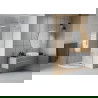 Mexen Rio cabină de duș semicirculară 80 x 80 cm, dungi, crom + cadă Flat, alb - 863-080-080-01-20-4110