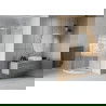 Mexen Rio zuhanykabin félköríves 80 x 80 cm, csíkos, króm + Flat káddal, fehér - 863-080-080-01-20-4110