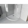 Cabină de duș semirotundă Mexen Rio 90 x 90 cm, dungi albe, crom + cadă Flat, alb - 863-090-090-01-20-4110