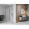 Mexen Rio zuhanykabin félkör alakú 80 x 80 cm, zúzmara, króm + Flat zuhanytálca, fehér - 863-080-080-01-30-4110
