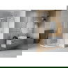 Mexen Rio cabină de duș semicirculară 80 x 80 cm, fumat, crom + cadă Flat, alb - 863-080-080-01-30-4110