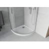 Cabină de duș semicirculară Mexen Rio 80 x 80 cm, chihlimbar, crom + cadă Flat, alb - 863-080-080-01-30-4110