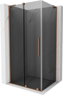 Cabină de duș glisantă Mexen Velar L 90 x 100 cm, grafit, cupru periat - 871-090-100-43-65