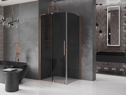 Mexen Velar L cabină de duș glisantă 100 x 70 cm, grafit, cupru periat - 871-100-070-43-65