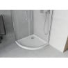 Mexen Rio cabina de duș semirotundă 80 x 80 cm, mat, crom + cadă Flat, alb - 863-080-080-01-30-4110