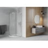 Cabină de duș semicirculară Mexen Rio 90 x 90 cm, mat, crom + cadă Flat, alb - 863-090-090-01-30-4110