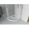 Mexen Rio 90 x 90 cm félköríves zuhanykabin, homályos, króm + Flat tálca, fehér - 863-090-090-01-30-4110