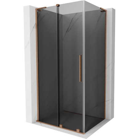Mexen Velar L cabină de duș glisantă 100 x 120 cm, grafit, cupru periat - 871-100-120-43-65