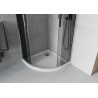 Mexen Rio cabina de duș semirotundă 90 x 90 cm, grafit, crom + cadă de duș Flat, alb - 863-090-090-01-40-4110