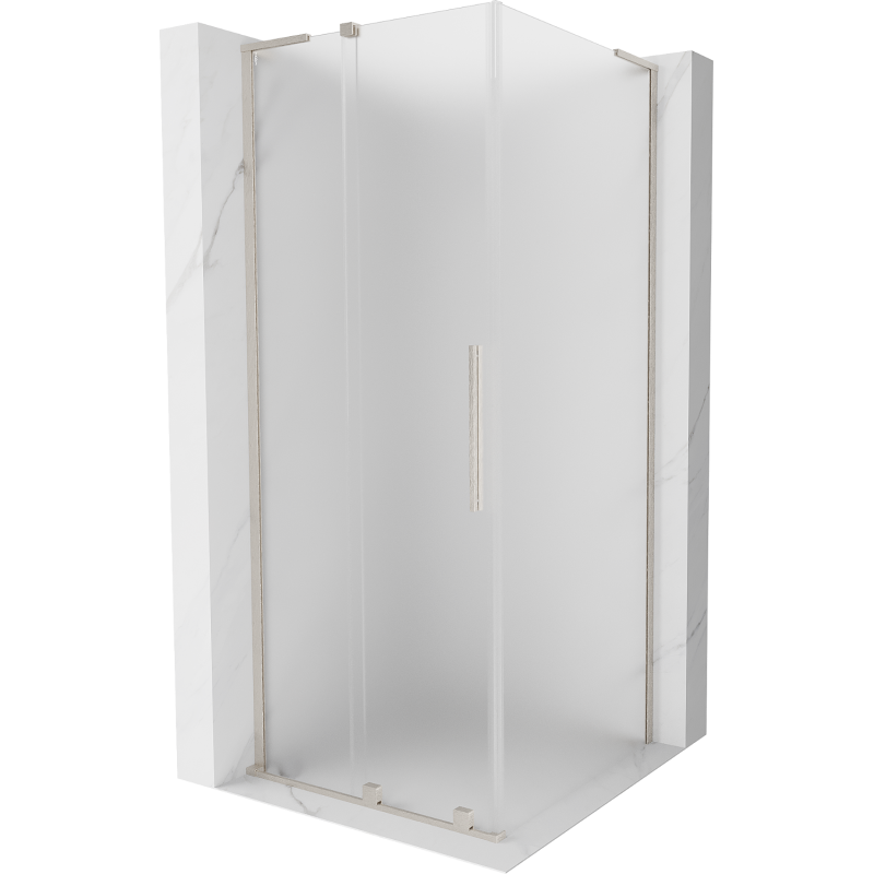 Mexen Velar L cabină de duș glisantă 90 x 90 cm, înghețat, nichel periat - 871-090-090-33-97