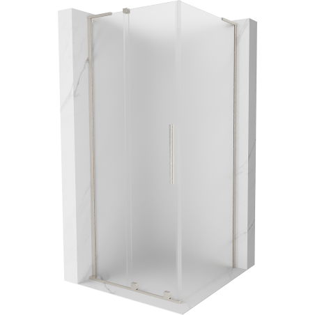 Mexen Velar L cabină de duș glisantă 90 x 90 cm, înghețat, nichel periat - 871-090-090-33-97