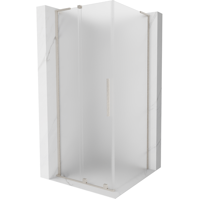 Mexen Velar L cabină de duș glisantă 100 x 100 cm, mat, nichel periat - 871-100-100-33-97