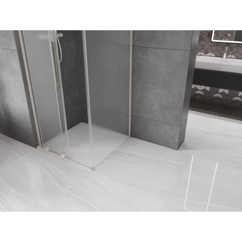 Mexen Velar L cabina de duș glisantă 90 x 90 cm, mat, nichel periat - 871-090-090-33-97