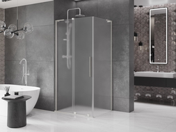 Cabină de duș culisantă Mexen Velar L 90 x 85 cm, geam mat, nichel periat - 871-090-085-33-97