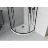 Mexen Rio cabină de duș semicirculară 90 x 90 cm, transparent, negru + cadă de duș Flat, alb - 863-090-090-70-00-4110B