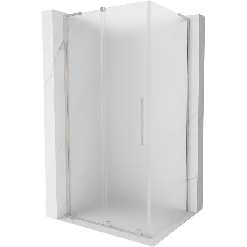 Mexen Velar L cabina de duș glisantă 100 x 80 cm, înghețat, nichel periat - 871-100-080-33-97