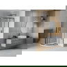 Cabina de duș Mexen Rio semicircular 90 x 90 cm, transparent, negru + cădiță Flat, alb - 863-090-090-70-00-4110B