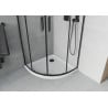 Mexen Rio cabină de duș semicirculară 90 x 90 cm, transparent, negru + cadă de duș Flat, alb - 863-090-090-70-00-4110B