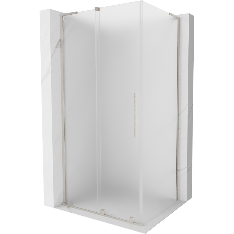 Cabină de duș glisantă Mexen Velar L 110 x 85 cm, alb perlat, nichel periat - 871-110-085-33-97