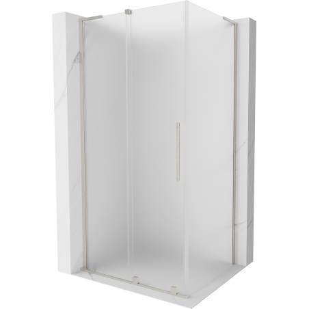 Cabină de duș glisantă Mexen Velar L 110 x 85 cm, alb perlat, nichel periat - 871-110-085-33-97