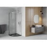 Mexen Rio cabina de duș semirotundă 80 x 80 cm, transparentă, crom + cadă de duș Flat, negru - 863-080-080-01-00-4170