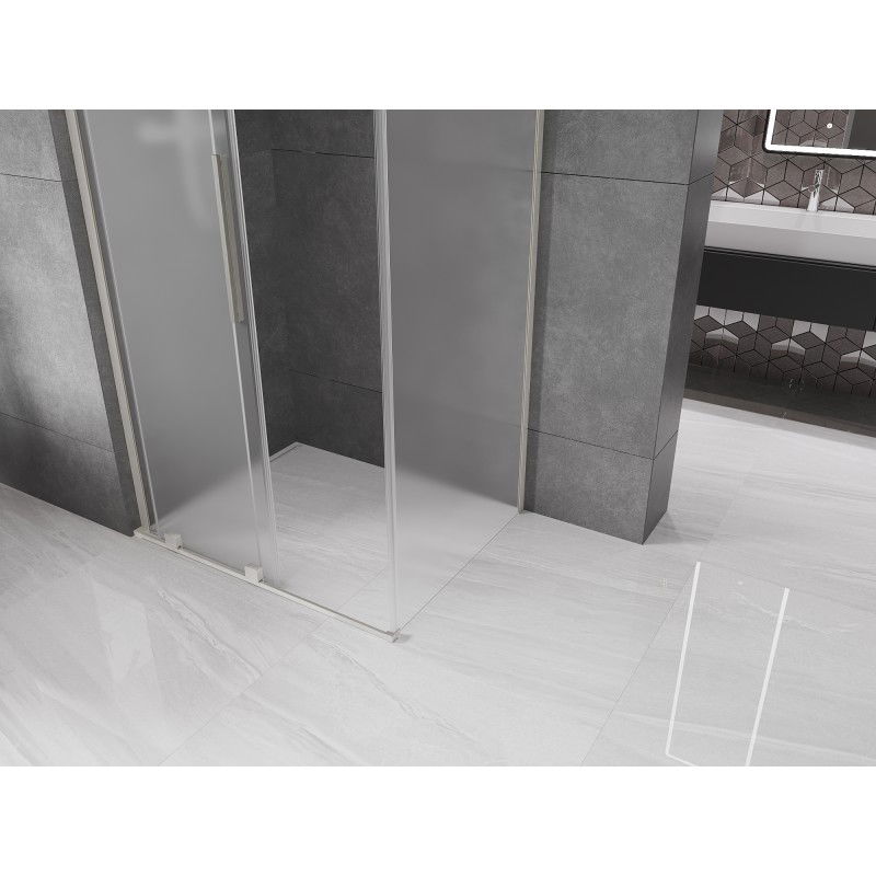 Mexen Velar L cabină de duș culisantă 120 x 90 cm, geam mat, nichel periat - 871-120-090-33-97