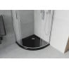 Mexen Rio zuhanykabin félköríves 80 x 80 cm, homályos, króm + Flat zuhanytálca, fekete - 863-080-080-01-30-4170