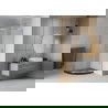 Cabina de duș Mexen Rio semicirculară 80 x 80 cm, sticlă mată, crom + bazin Flat, negru - 863-080-080-01-30-4170