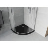 Mexen Rio félköríves zuhanykabin 90 x 90 cm, jégvirág, króm + Flat zuhanytálca, fekete - 863-090-090-01-30-4170