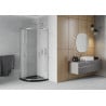Mexen Rio cabină de duș semirotundă 90 x 90 cm, mat, crom + cădiță Flat, negru - 863-090-090-01-30-4170