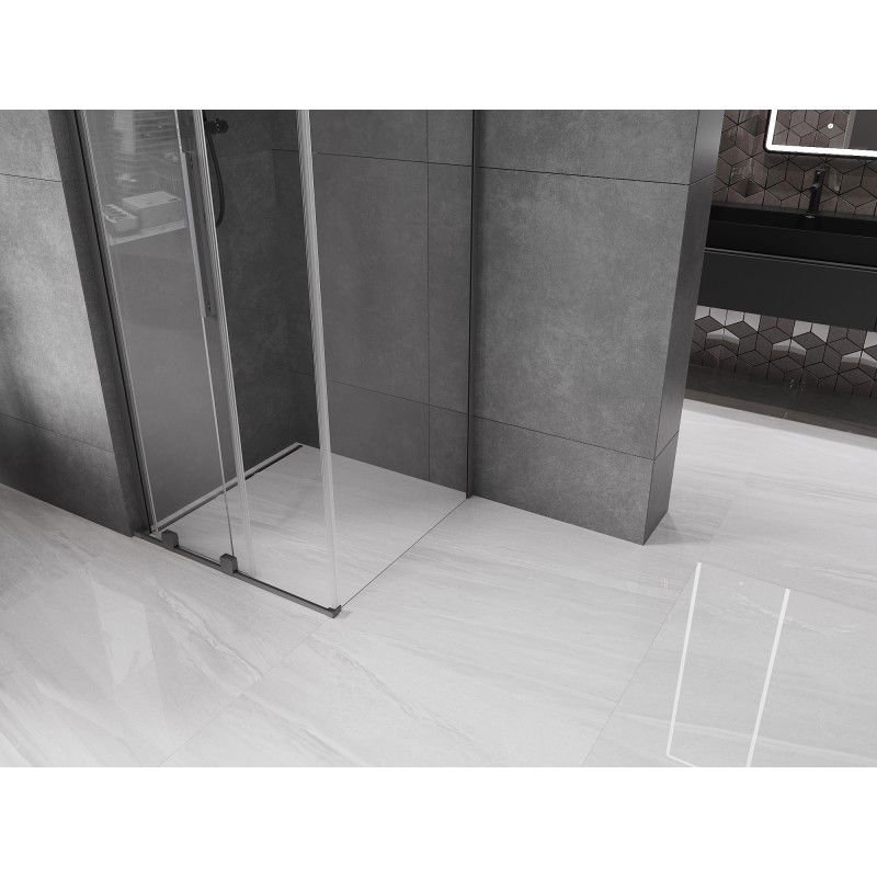 Mexen Velar L cabină de duș de tip glisant 120 x 120 cm, transparent, metal gri - 871-120-120-03-95