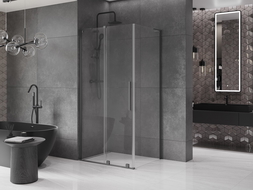 Cabină de duș glisantă Mexen Velar L 90 x 100 cm, transparentă, gun metal - 871-090-100-03-95