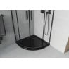 Mexen Rio zuhanykabin félköríves 80 x 80 cm, átlátszó, fekete + Flat, fekete zuhanytálca - 863-080-080-70-00-4170B