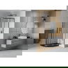 Mexen Rio zuhanykabin félköríves 80 x 80 cm, átlátszó, fekete + Flat, fekete zuhanytálca - 863-080-080-70-00-4170B