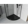 Mexen Rio cabină de duș semirotundă 90 x 90 cm, transparent, negru + cadă Flat, negru - 863-090-090-70-00-4170B