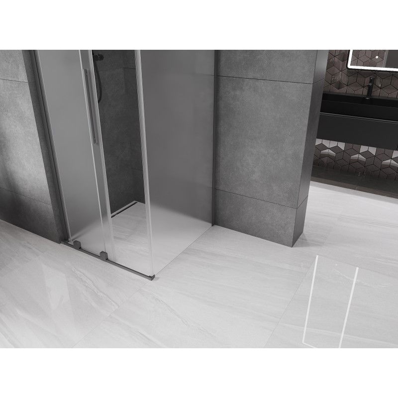 Mexen Velar L cabină de duș glisantă 110 x 110 cm, înghețat, metal armat - 871-110-110-33-95