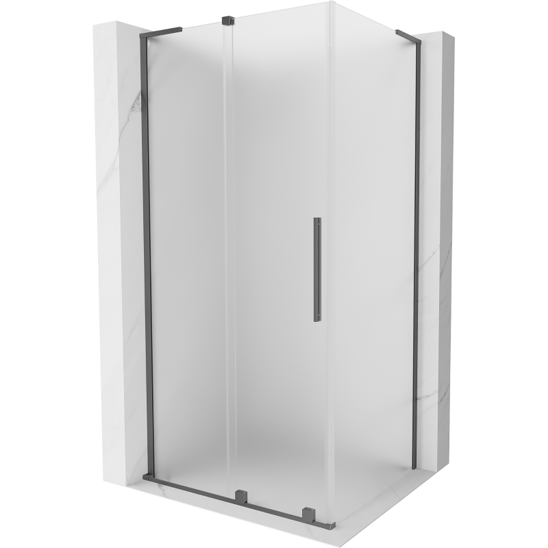Mexen Velar L cabina de duș glisantă 100 x 75 cm, ceață, metal fumuriu - 871-100-075-33-95