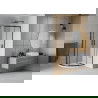 Cabina de duș Mexen Rio semicirculară 80 x 80 cm, transparent, neagră + cadă Flat, albă - 863-080-080-70-00-4110B