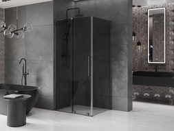 Mexen Velar L toló zuhanykabin 100 x 120 cm, grafit, gun metal - 871-100-120-43-95