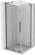 Cabină de duș culisantă Mexen Velar L 90 x 90 cm, transparentă, gri armat periat - 871-090-090-03-66