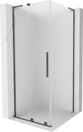 Mexen Velar L cabină de duș glisantă 100 x 100 cm, înghețat, gri pistol periat - 871-100-100-33-66