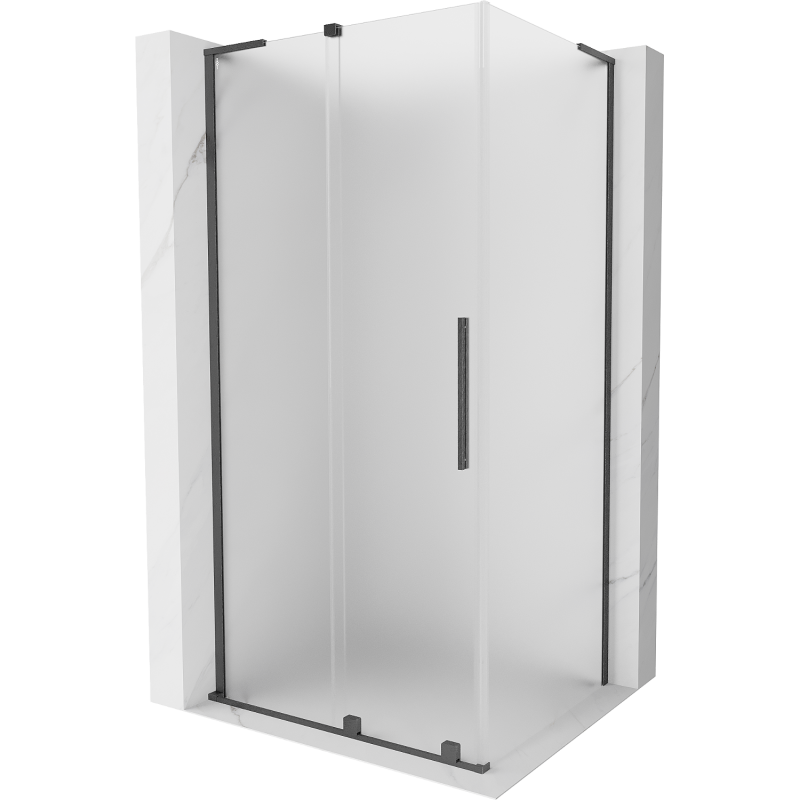 Mexen Velar L cabina de duș glisantă 120 x 85 cm, brumă, gri armă periat - 871-120-085-33-66