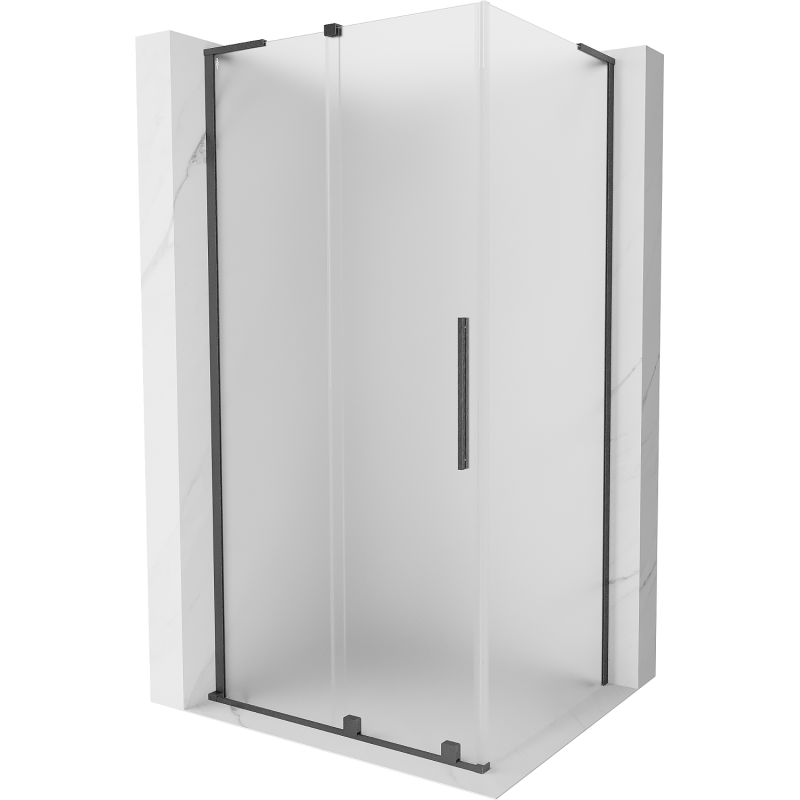 Mexen Velar L cabină de duș glisantă 120 x 100 cm, înghețat, gun gray periat - 871-120-100-33-66