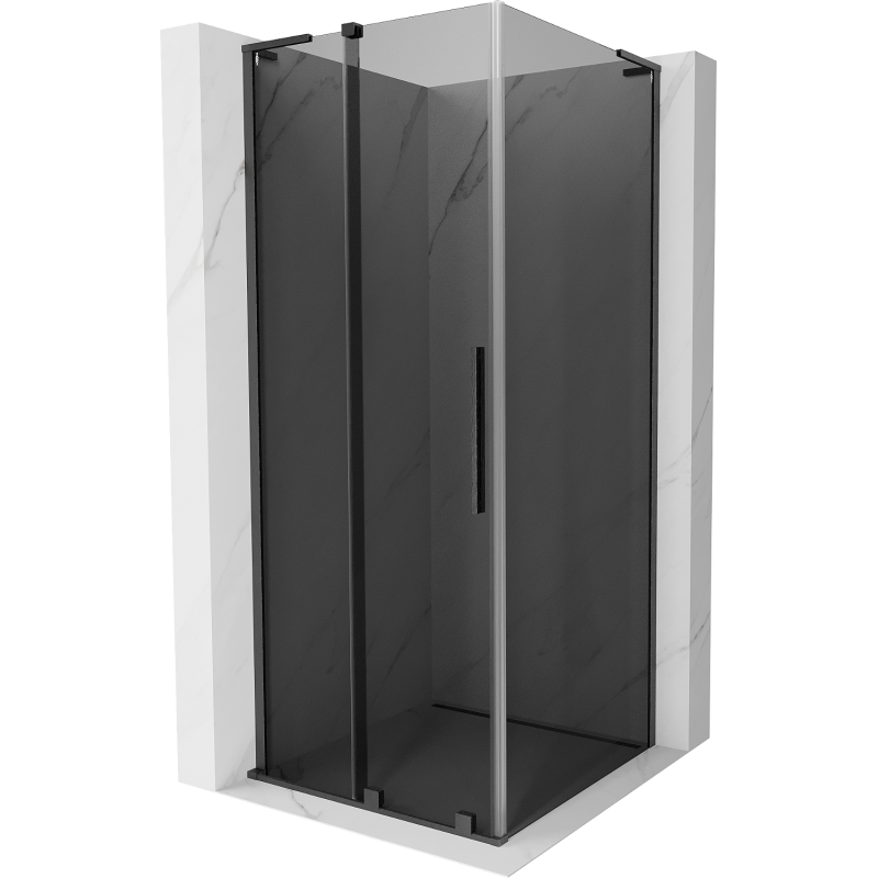 Mexen Velar L cabină de duș culisantă 100 x 100 cm, grafit, gun gray periat - 871-100-100-43-66