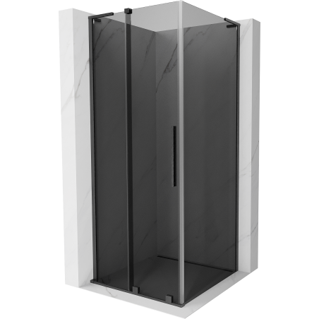 Mexen Velar L cabină de duș culisantă 100 x 100 cm, grafit, gun gray periat - 871-100-100-43-66