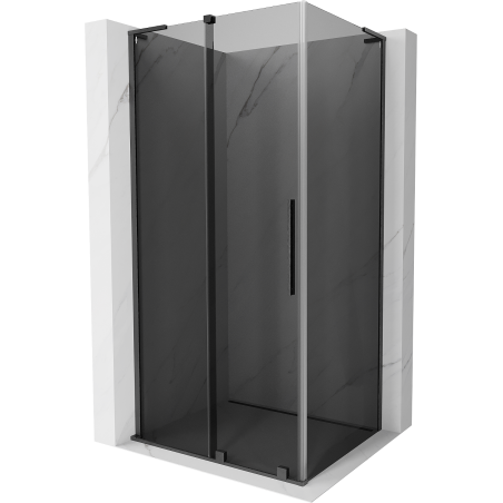 Mexen Velar L cabină de duș glisantă 90 x 80 cm, grafit, gri metalic periat - 871-090-080-43-66